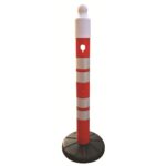 Warning Bollards with Rubber Base